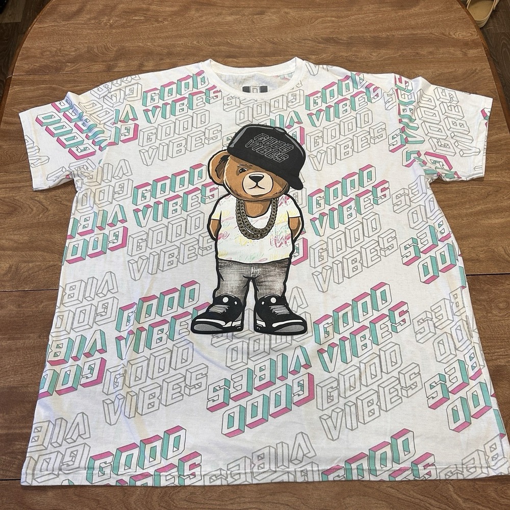 OG Hustle Gang Teddy Bear Graphic T-Shirt Men's 3XL 90's Graphics And Colors